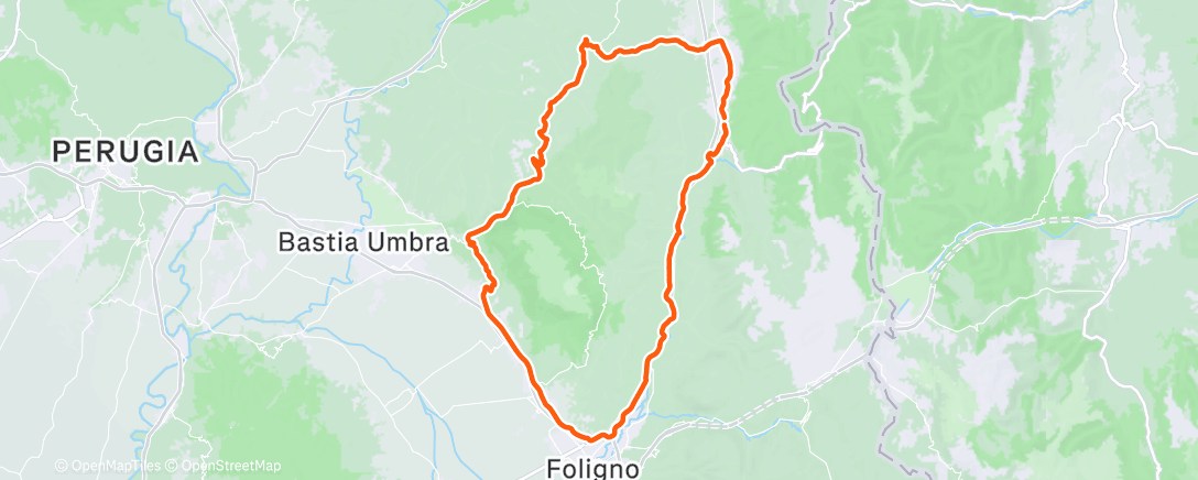 Map of the activity, Pedalata mattutina