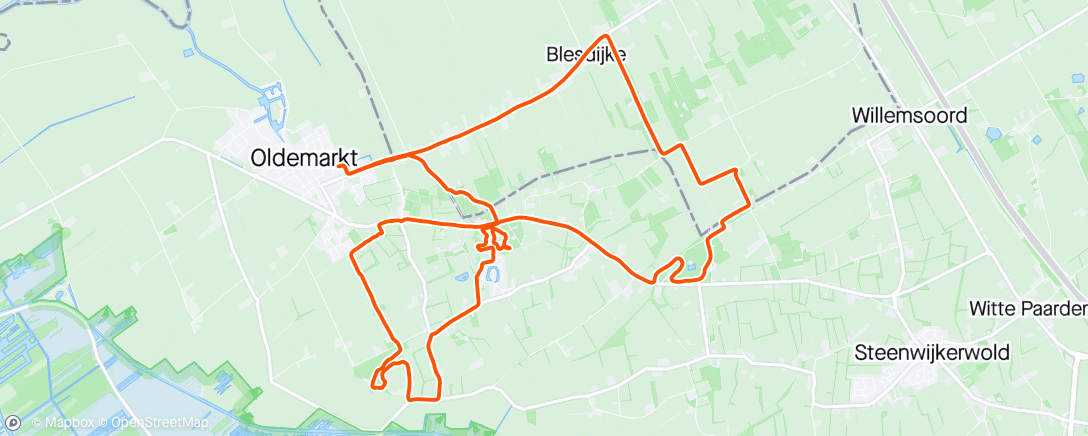 Map of the activity, Ochtendrit op mountainbike