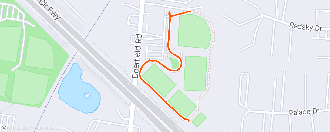 Map of the activity, Morning Family Run