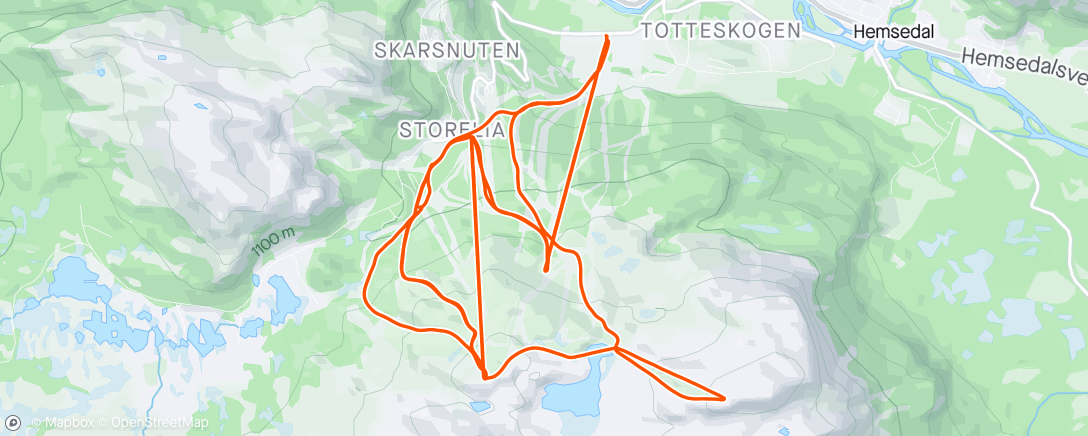Map of the activity, Skitesting