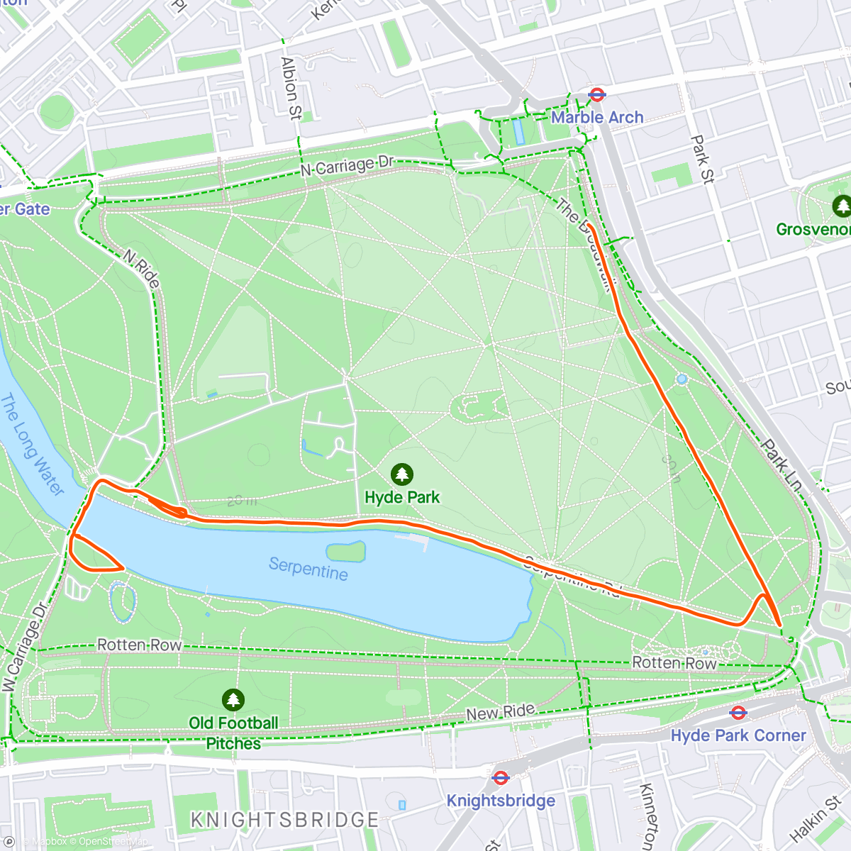 Map of the activity, London - 3K Shakeout Run