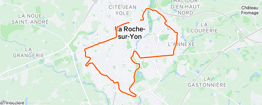 Map of the activity, Course à pied matinale