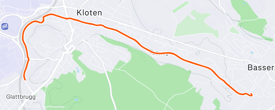 Map of the activity, Afternoon Run