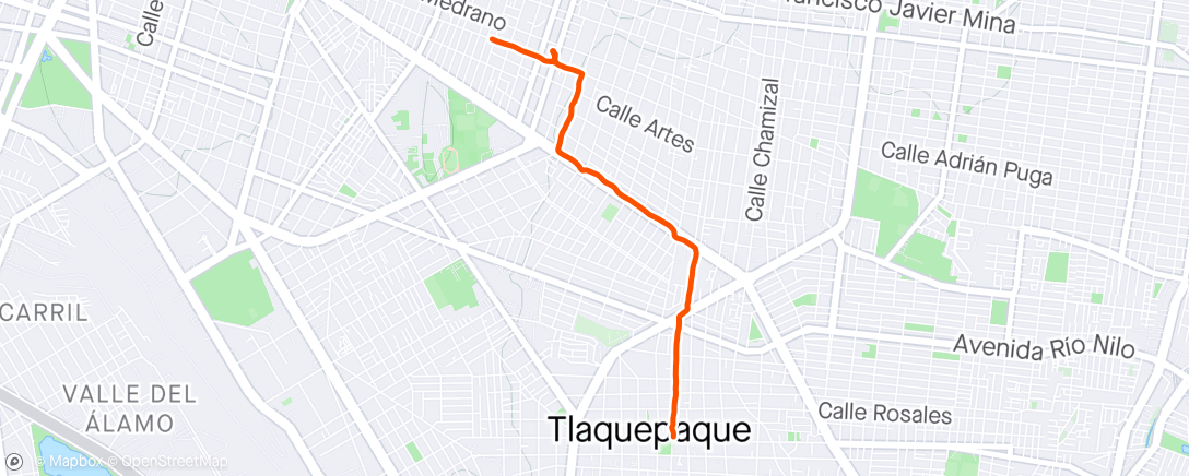 「Vuelta ciclística por la tarde」活動的地圖