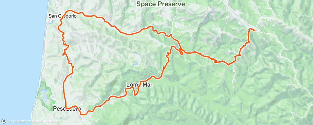 Map of the activity, Riding like a Mother