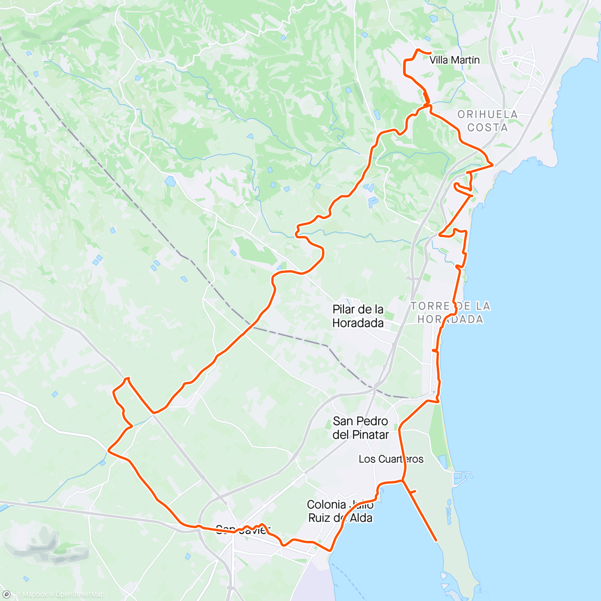 Map of the activity, San Javier en Mar Menor