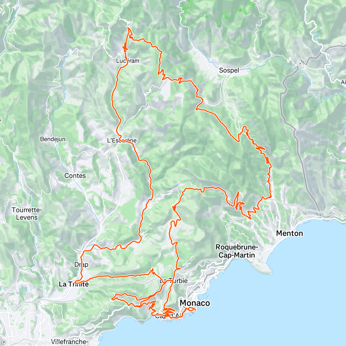 Map of the activity, Vuelta Over Unders