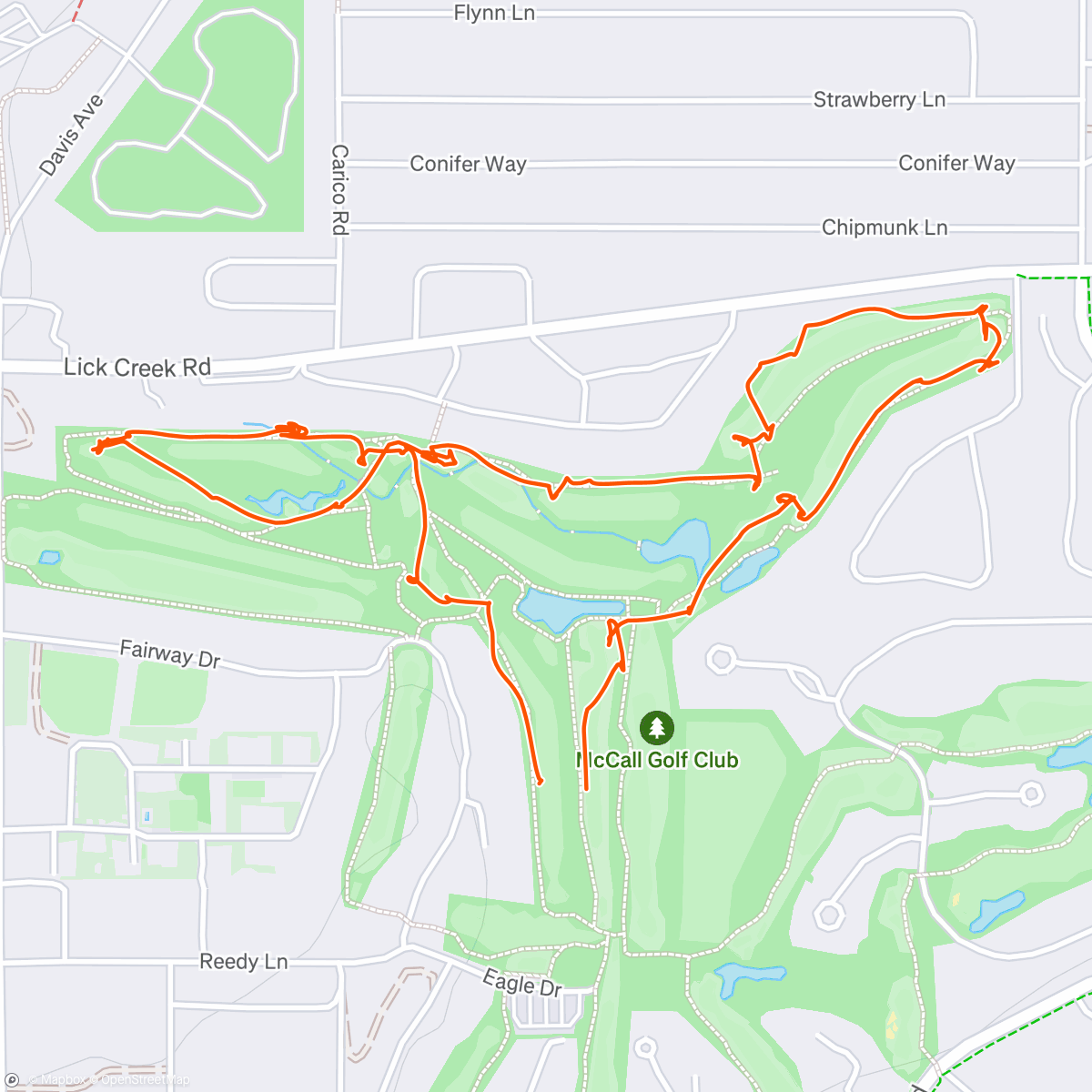 Map of the activity, 9-hole walk