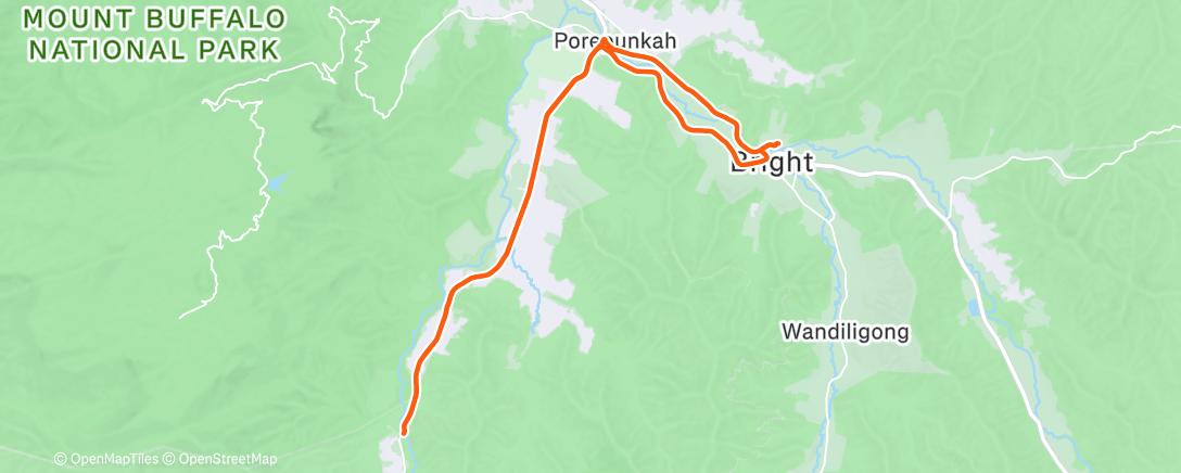 Map of the activity, tour of bright tt