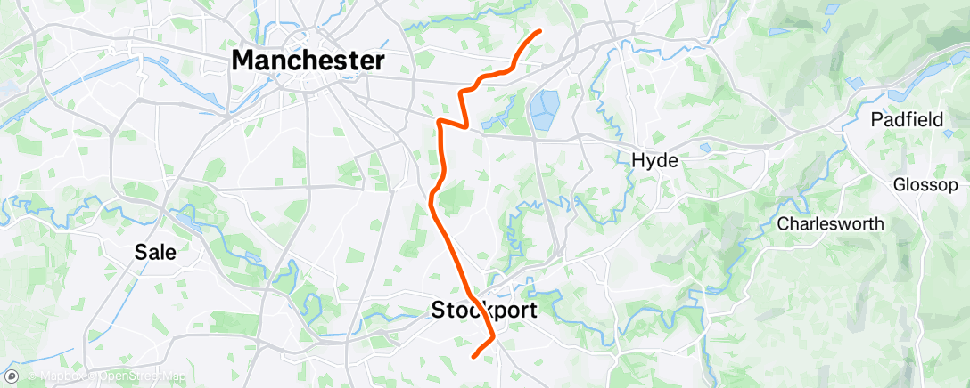 Map of the activity, Ride home after my day shift. Warmer again