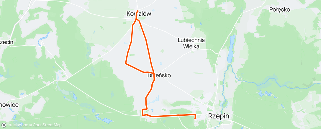 Map of the activity, Służbowy Kowalów