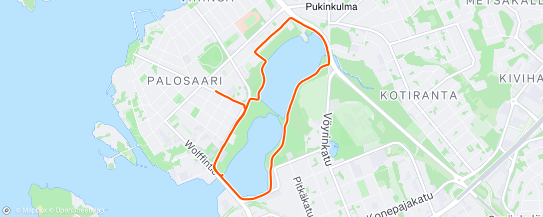 Map of the activity, Afternoon Run