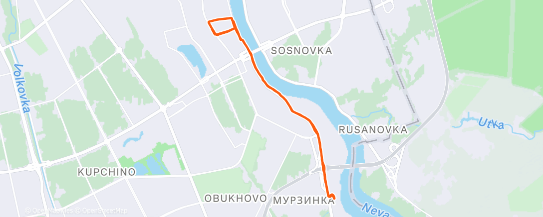 Map of the activity, Утренний забег