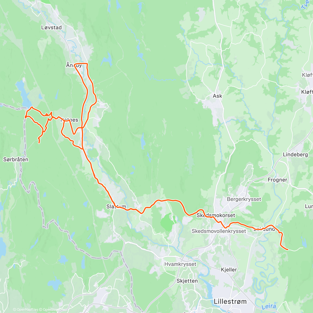 Map of the activity, Mountain Biking