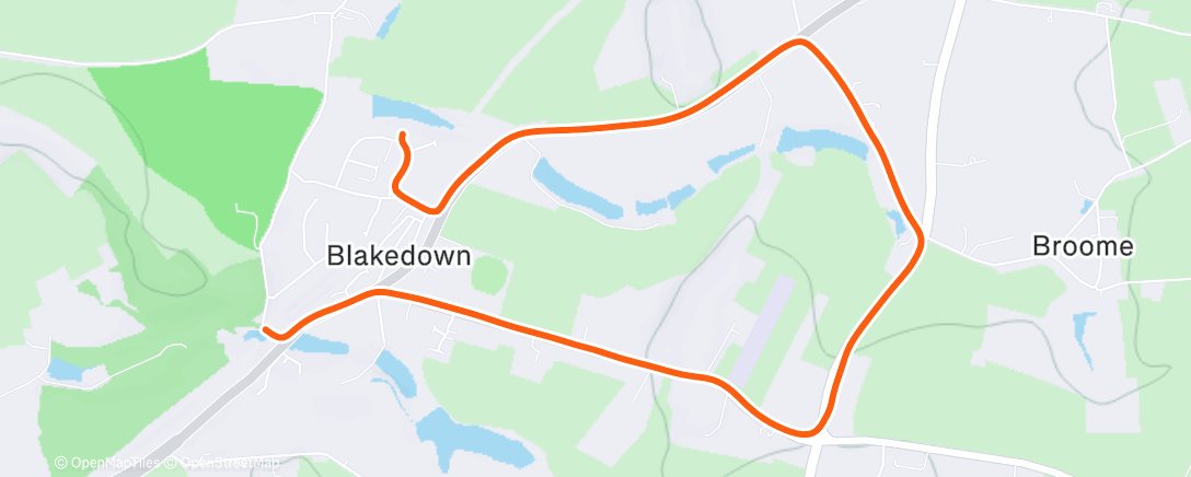 Map of the activity, Afternoon Run