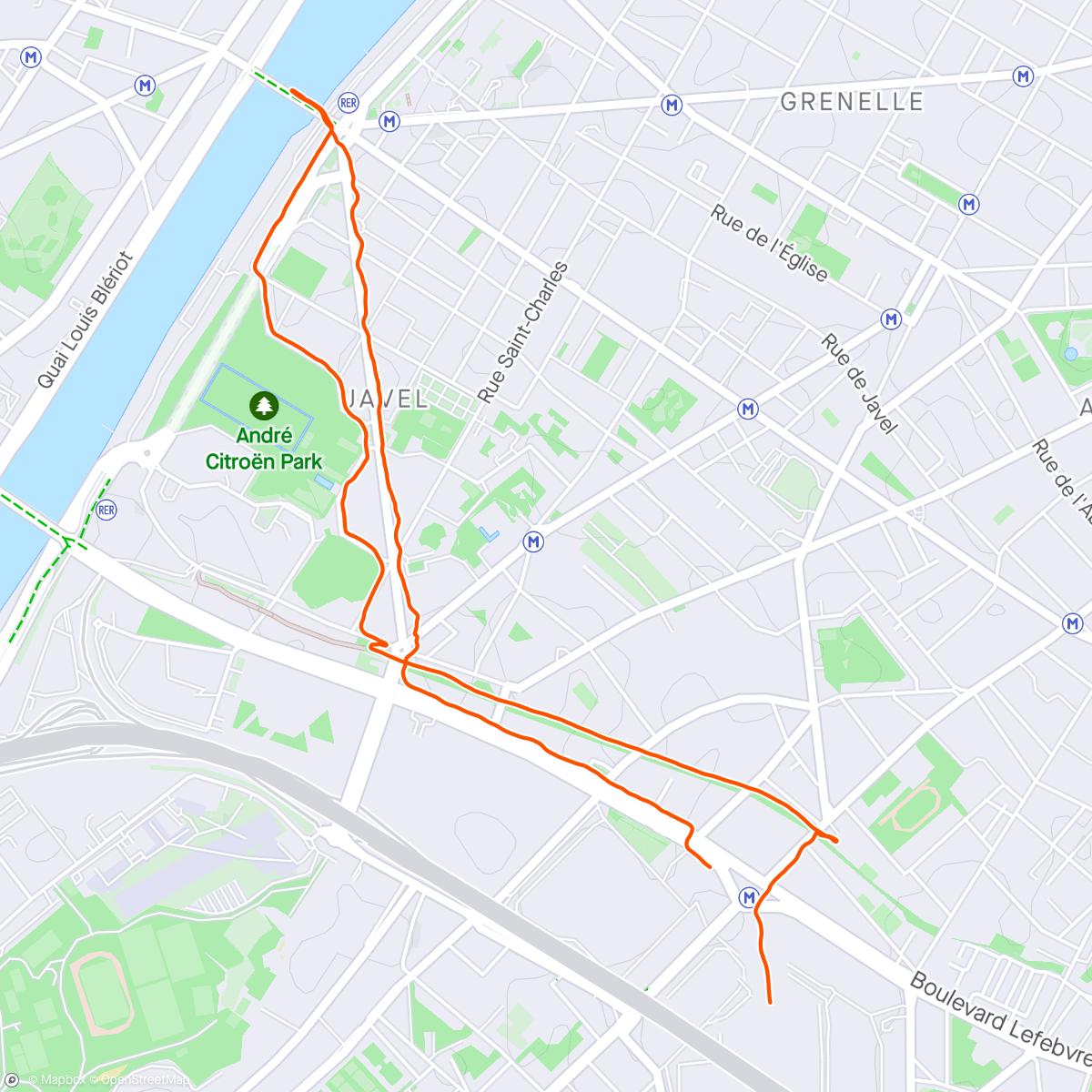 Map of the activity, EAU Fun Run Paris