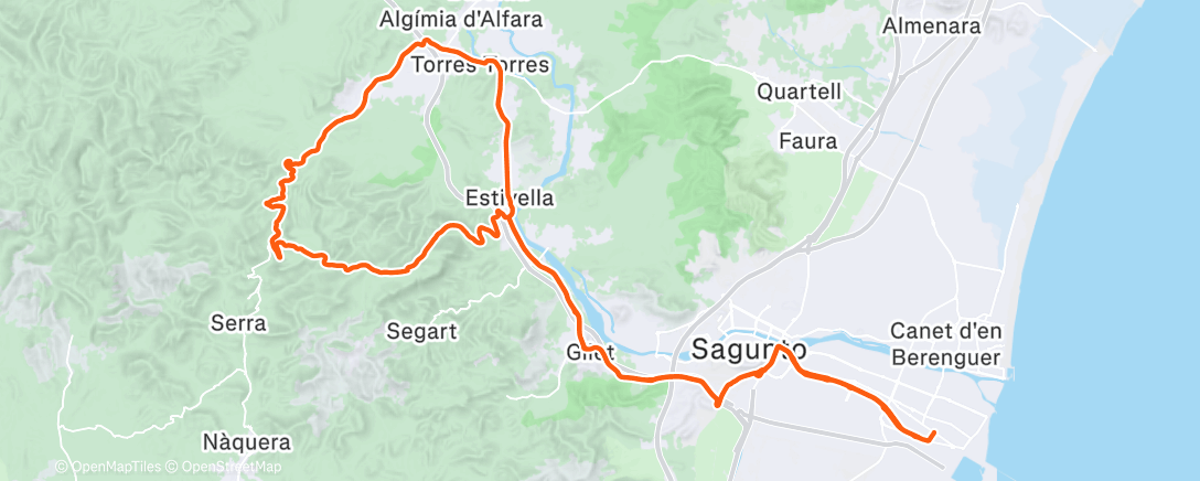 Map of the activity, Coffee ride ☕️