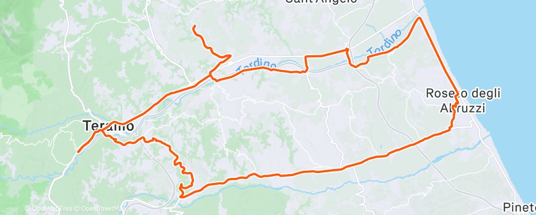 Map of the activity, Pedalata mattutina