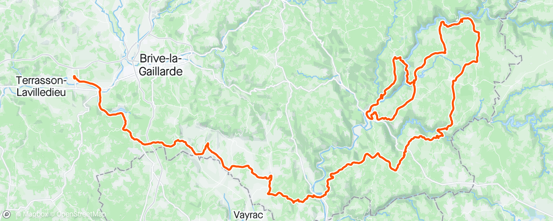 Map of the activity, Lunch Ride