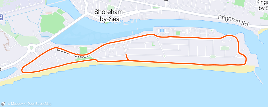 Map of the activity, Shoreham Beach Loop w/ Katie 🥰
