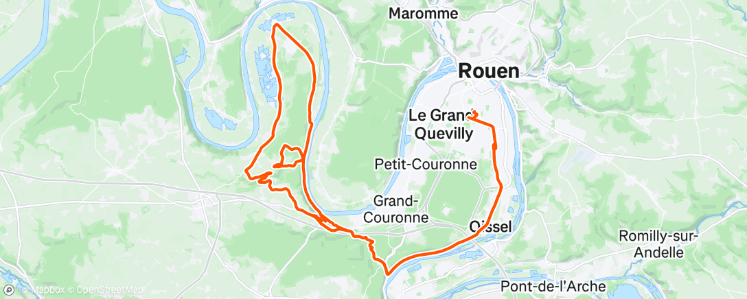 Map of the activity, Sortie vélo le matin