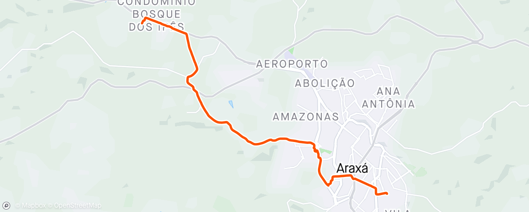 Map of the activity, Pedalando por Araxá
Área urbana e rural
Portal do Sol