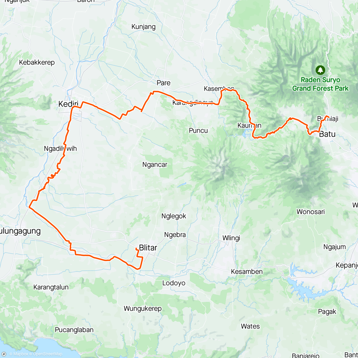 Map of the activity, Mudixz Ride