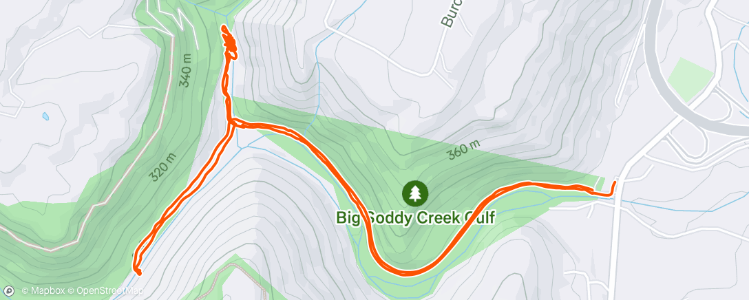 Map of the activity, Afternoon Hike