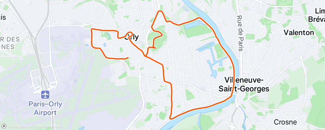 Map of the activity, Footing 1h25 ✅