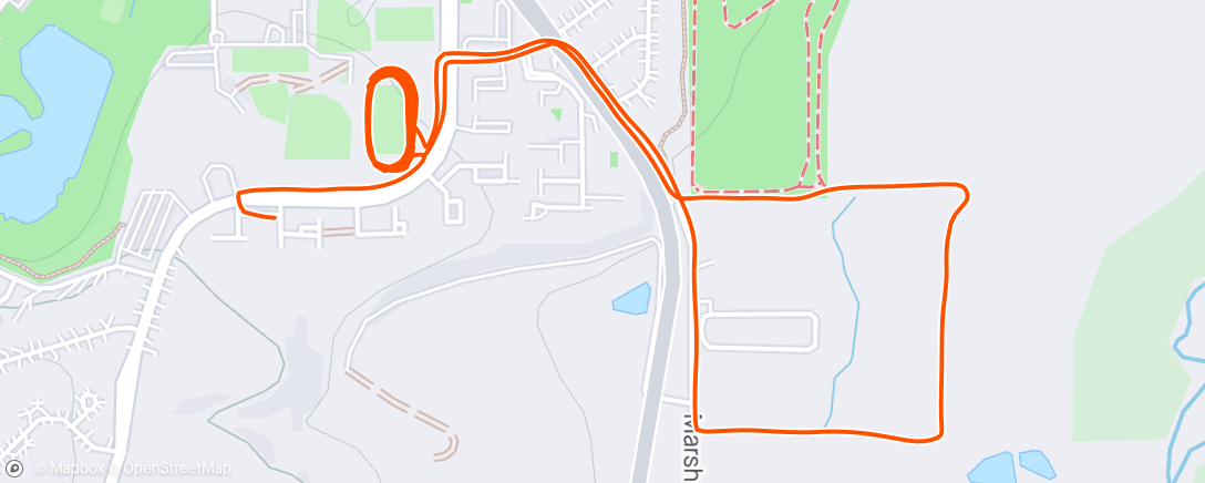 Map of the activity, 12x200s bc I literally cannot run longer than that rn