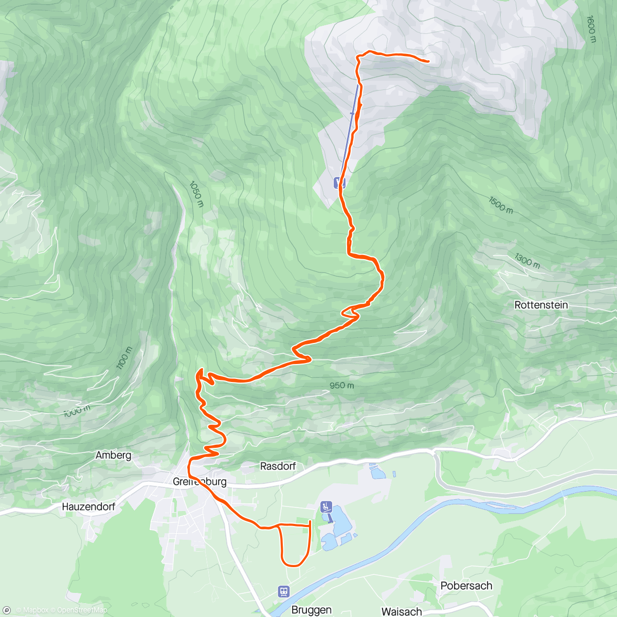 Map of the activity, Als je door het regenachtige weer niet kan vliegen🪂 dan kan je altijd nog trail runnen en een mooie berg beklimmen 🏃🏻‍♂️‍➡️⛰️