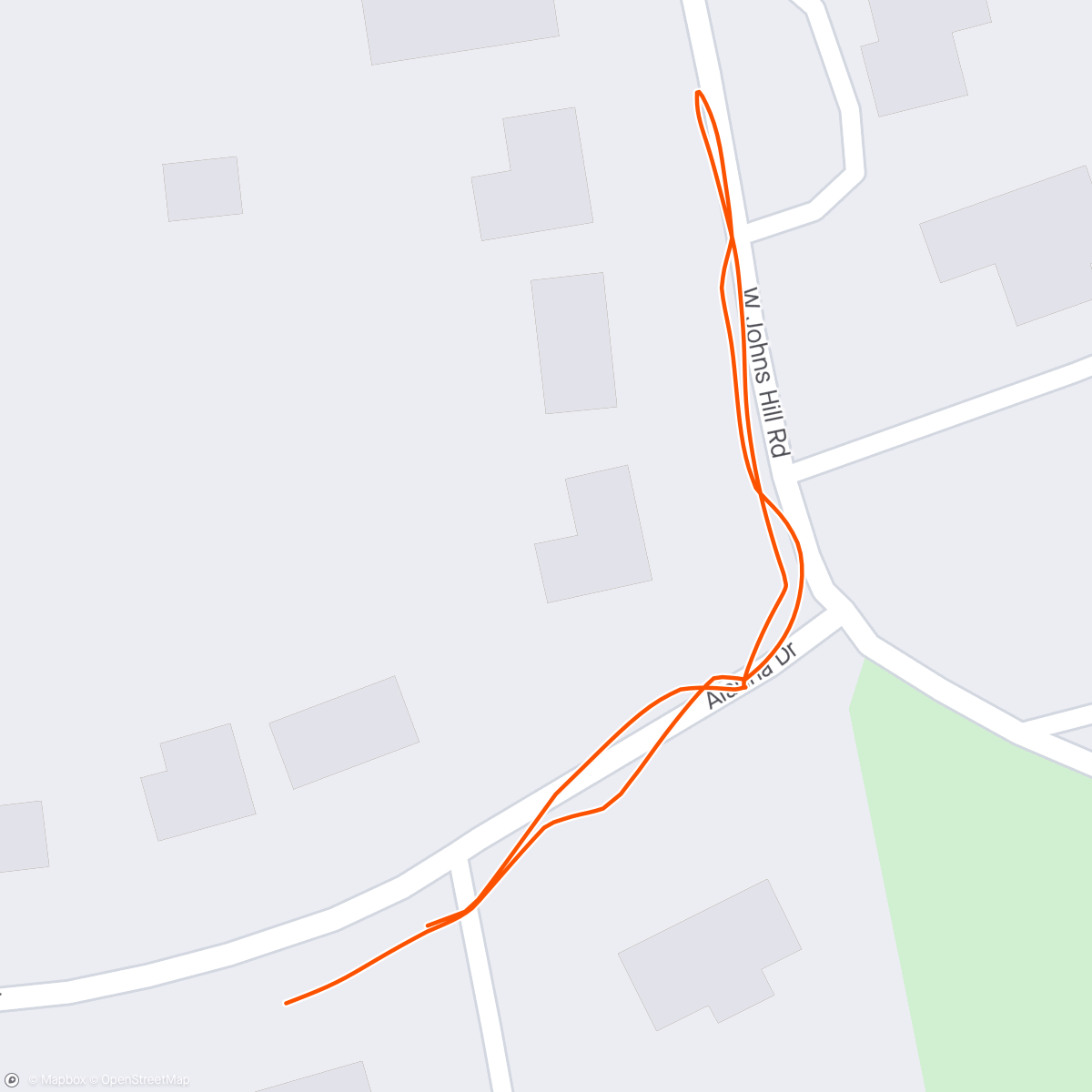 Map of the activity, Qiuck walks around the neighborhood,  then more air-conditioning and fan, a bit steamy today