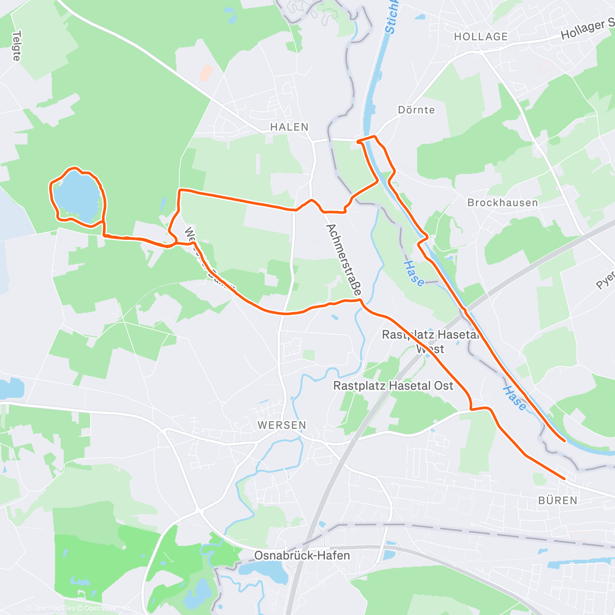 Map of the activity, Afternoon Ride