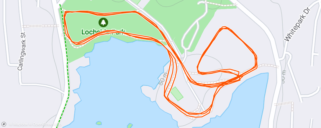 Mapa de la actividad, Carlingwark Loch parkrun - 22'35" - tricky wee parkrun with several grassy sections - including uphill. Very well organised!