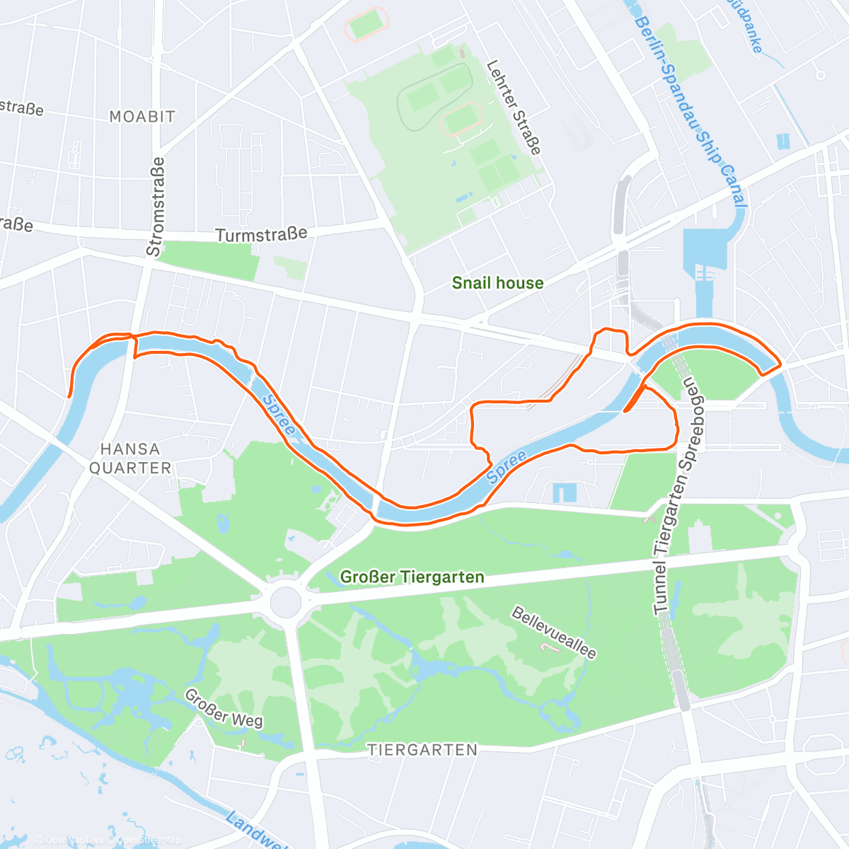 Map of the activity, Berlin Spaziergang an der Spree