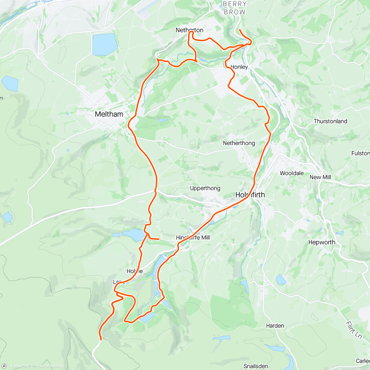 Mapa de la actividad, Morning Ride.... we cycled to the TOP OF  HOLME MOSS 🥵🥵😫😊
