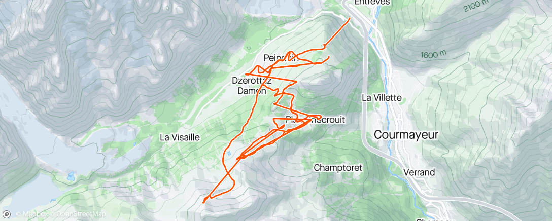 Map of the activity, Courmayeur Alpine Ski