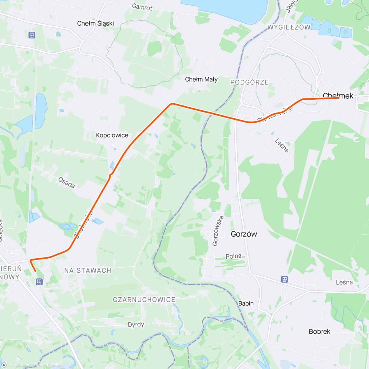 Map of the activity, Z pociągu, z deszczem