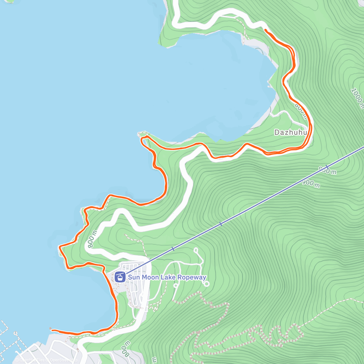 Map of the activity, Sun Moon Lake Run