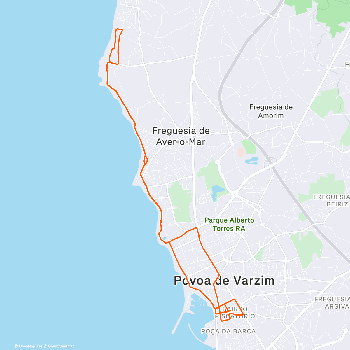 Map of the activity, Corrida vespertina