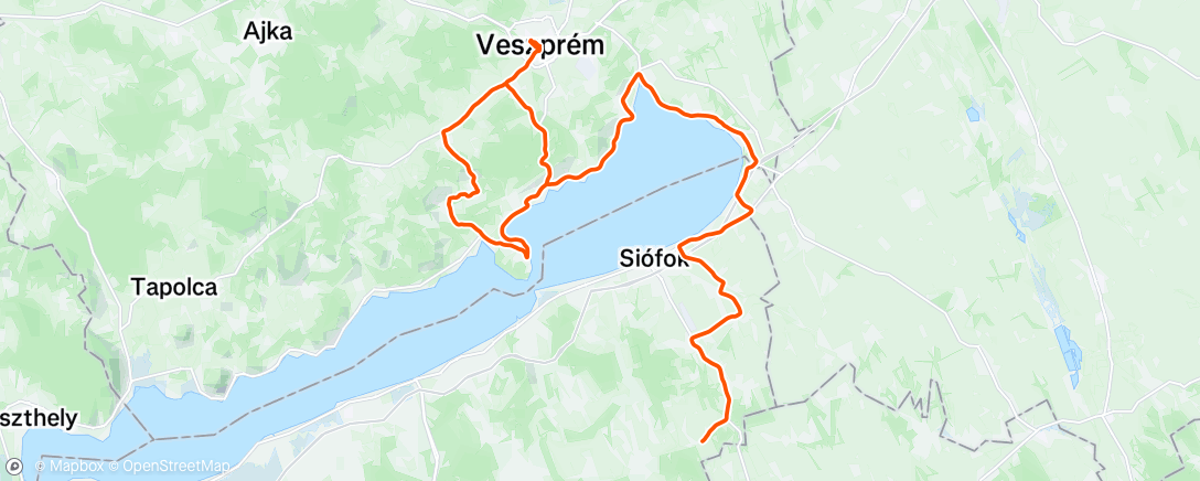 Map of the activity, Lunch Ride