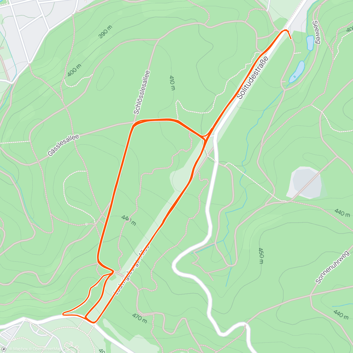 Map of the activity, Hiking Intervalle 🥾🥾🥾 mit ein bisschen Stocktechnik … und downhill pace 🏃🏃🏃 …