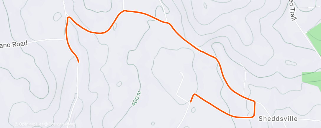 Map of the activity, stroller golden hour jog with momma