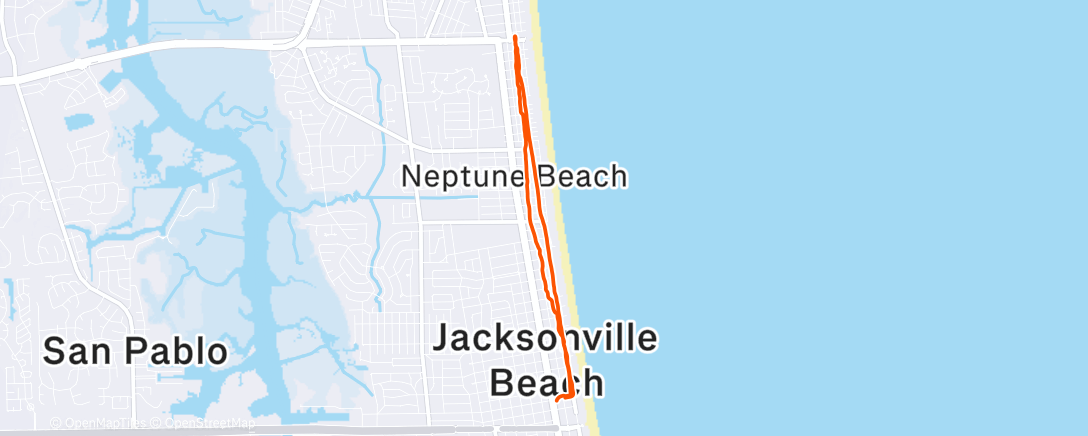Map of the activity, Evening Run
