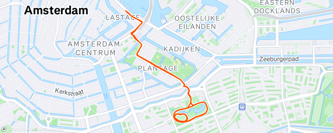 Map of the activity, 12km mañaneros explorando Ámsterdam