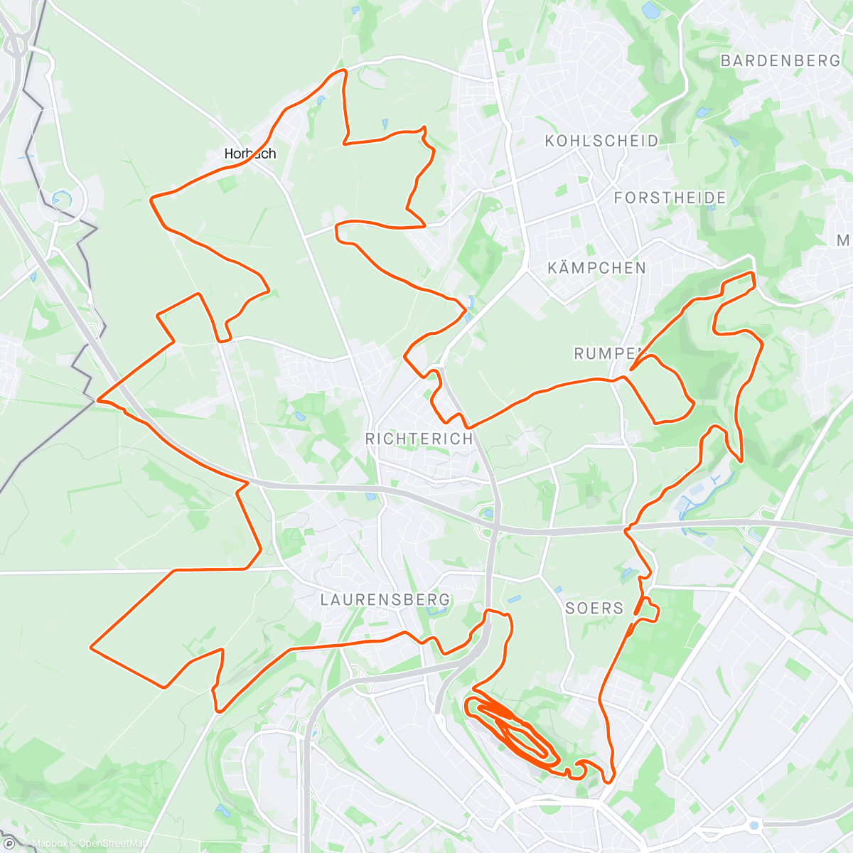 Mapa da atividade, UCI Gravel World Series Aachen.