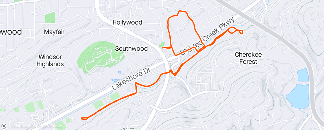 Map of the activity, Slow jog on Marathon Monday