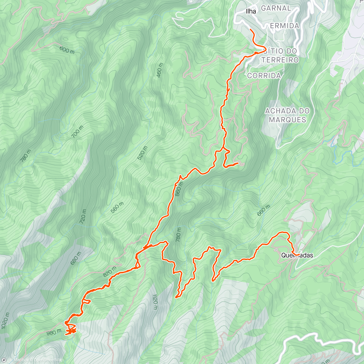 Map of the activity, Levada wandeling