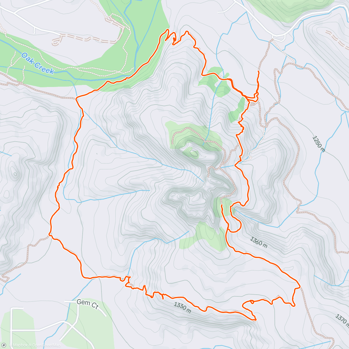 Map of the activity, Nope trail Sedona