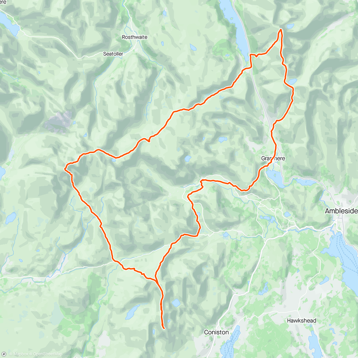 Map of the activity, Old county tops with ambi